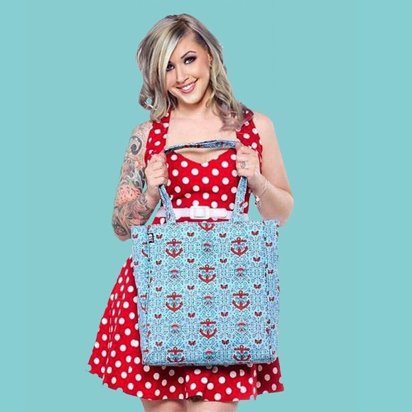 Sourpuss Handbags - 🌺Sourpuss Turquoise Lovely Anchors Tote Bag